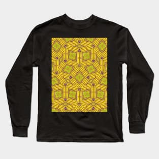 Yellow, Green and Purple Diamond Shaped Pattern  - WelshDesignsTP004 Long Sleeve T-Shirt